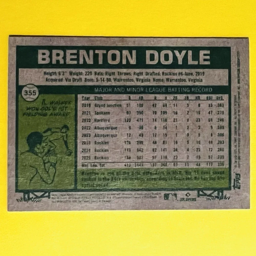 2026 Topps Heritage Brenton Doyle #355 Red‎ Border Rockies
